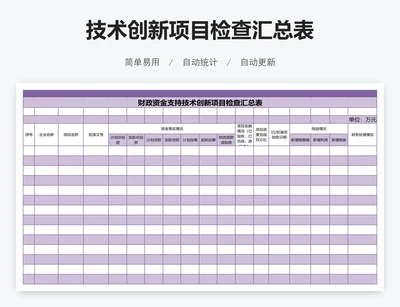 技术创新项目检查汇总表