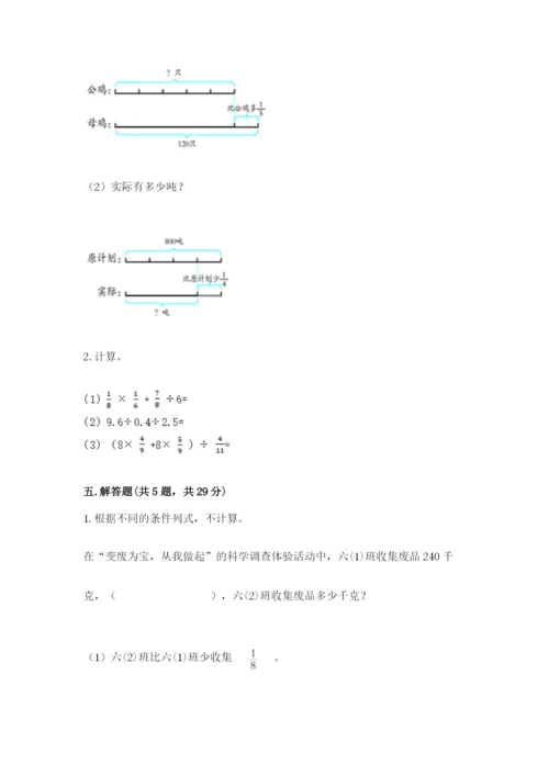 冀教版五年级下册数学第六单元 分数除法 测试卷word.docx