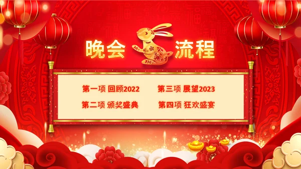 2023开门红年会春节联欢晚会喜庆PPT
