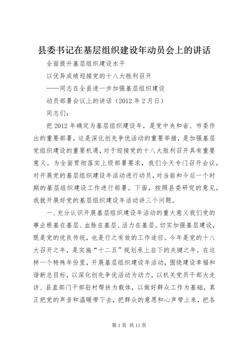 县委书记在基层组织建设年动员会上的讲话 (4).docx