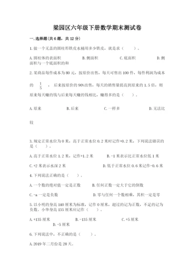 梁园区六年级下册数学期末测试卷带答案.docx