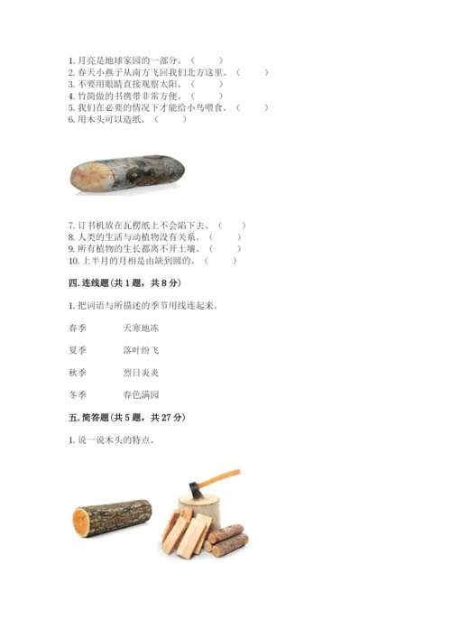 教科版二年级上册科学期末测试卷新版.docx