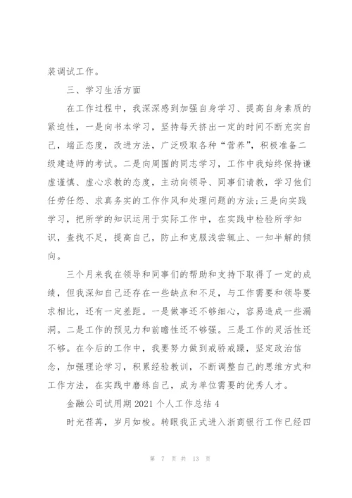 金融公司试用期2021个人工作总结.docx