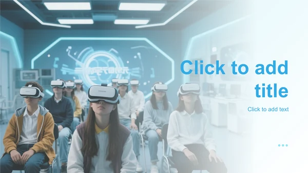 蓝色科技风VR技术教育培训PPT主题