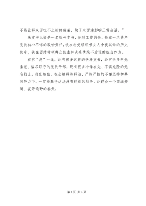 村党支部书记抗击新型冠状病毒肺炎疫情先进个人事迹材料.docx