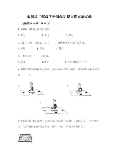 教科版二年级下册科学知识点期末测试卷及参考答案【a卷】.docx