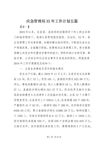 应急管理局XX年工作计划五篇 (2).docx