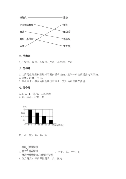 教科版四年级上册科学期末测试卷及答案【夺冠】.docx