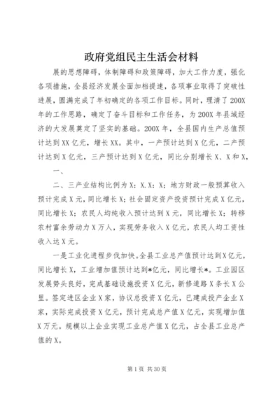 政府党组民主生活会材料.docx