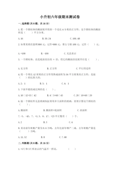 小升初六年级期末测试卷完整.docx