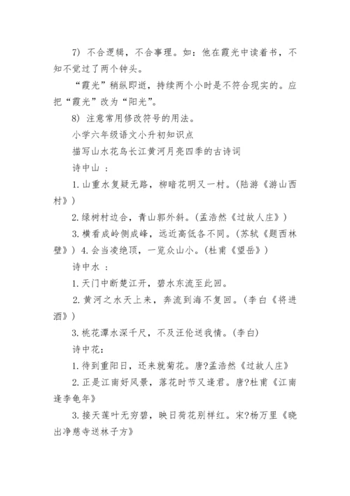 小学六年级语文小升初必考知识点.docx