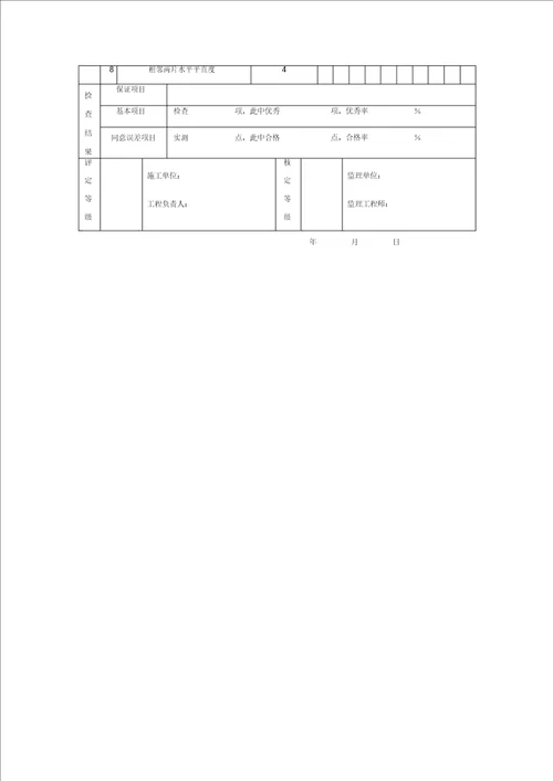 美人靠、坐槛的制作与安装分项工程质量检验评定表