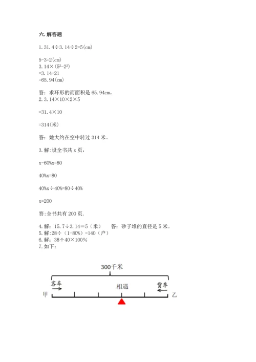 人教版六年级上册数学期末测试卷附答案ab卷.docx