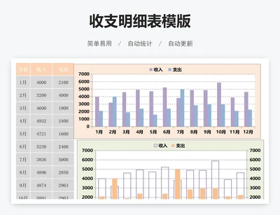 收支明细表模版