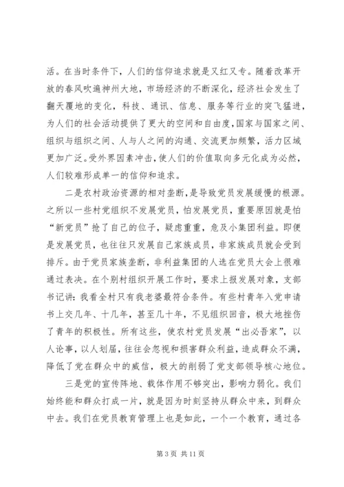 当前农村基层党组织和党员现状的思考及对策_1.docx