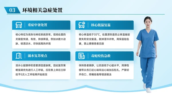 蓝色系简约风急救知识培训PPT模板