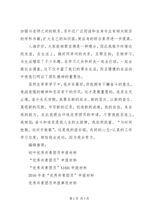 优秀共青团员申报材料 (13).docx
