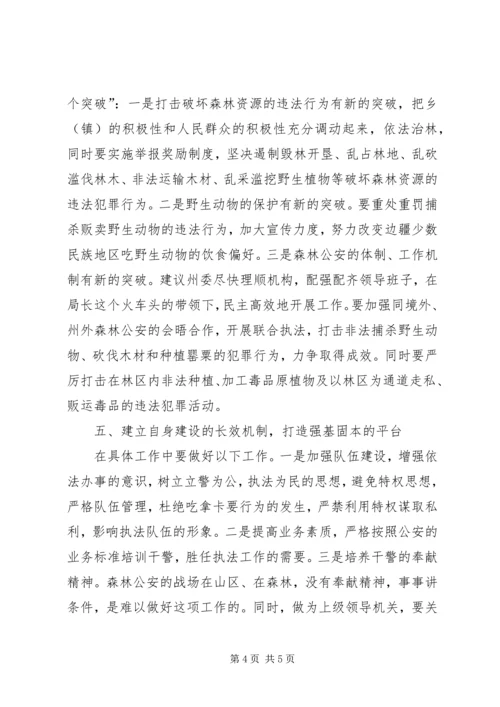 副州长在森林公安调研时的讲话 (2).docx