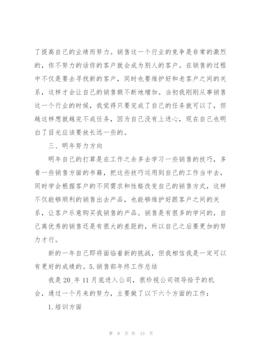 销售部年终工作总结（5篇）.docx