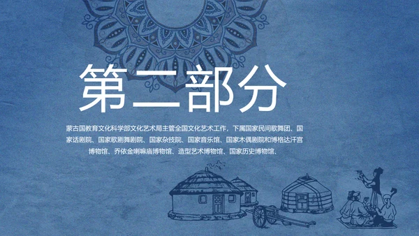 蓝色蒙古风情蒙古旅游动态PPT