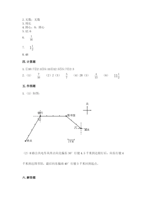小学六年级上册数学期末测试卷含答案【模拟题】.docx