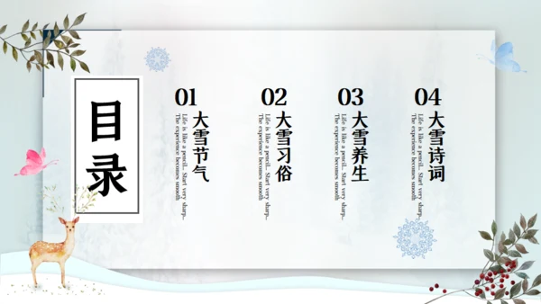 寒时大雪时节通用PPT模板