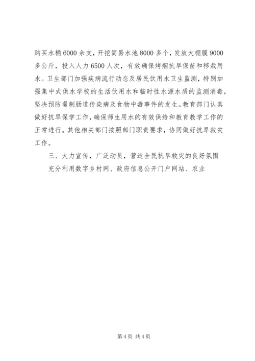 县政府抗旱救灾落实各项工作报告范文 (3).docx