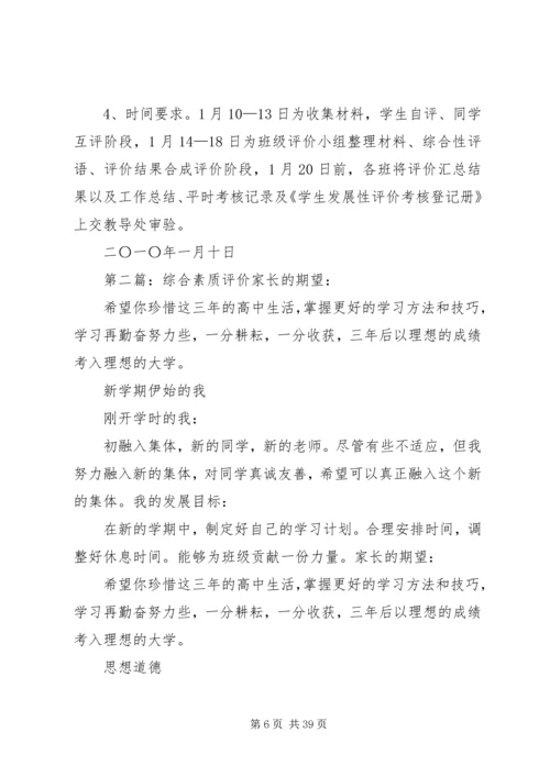 综合素质评价工作安排.docx
