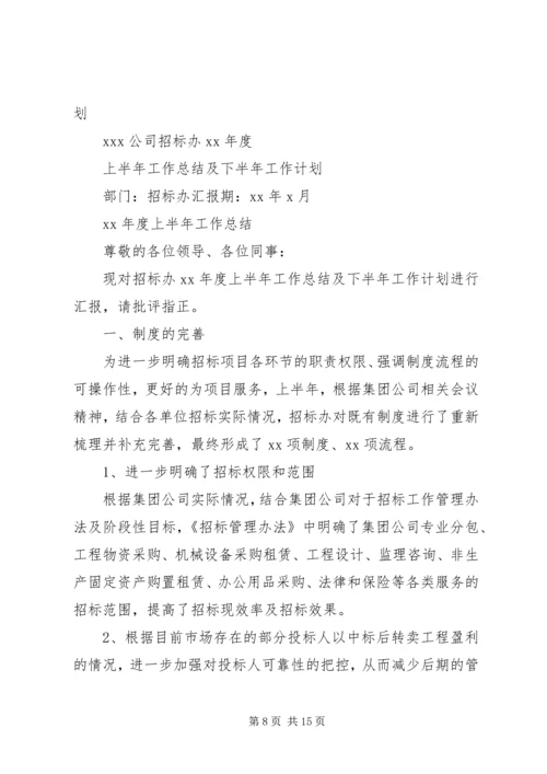 政府采购办上半年工作总结及下半年工作计划.docx