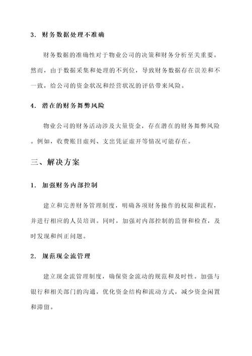 物业公司财务漏洞赌塞方案