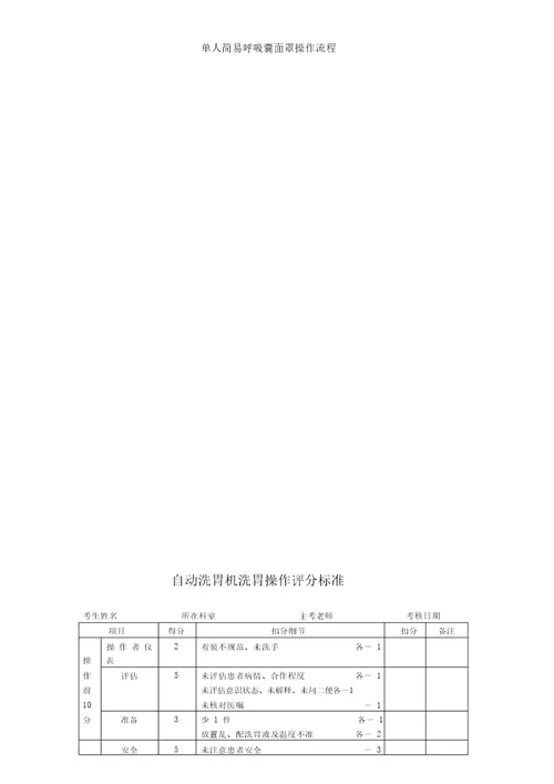 单人简易呼吸囊面罩操作流程