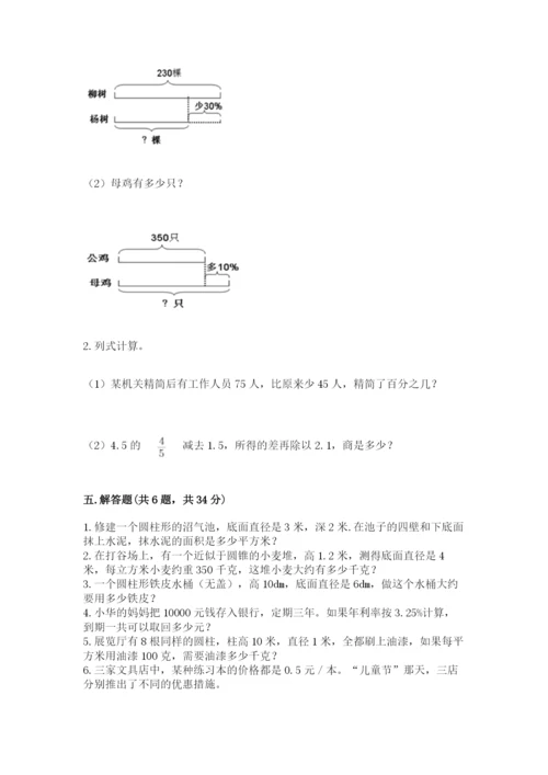 苏教版六年级下册数学期中测试卷附参考答案【a卷】.docx