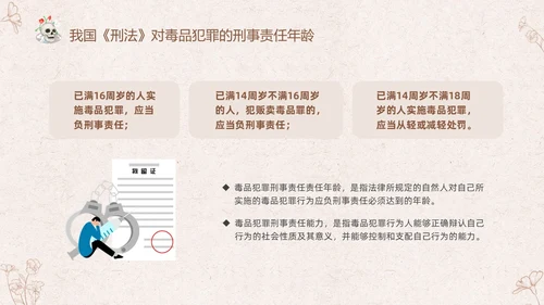褐色简约线条远离毒品快乐成长小学生禁毒知识宣传主题班会PPT禁毒日（禁毒）