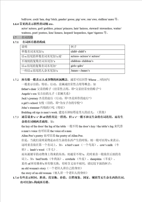 初中英语语法名词