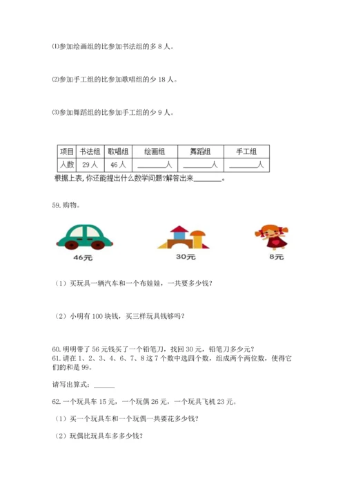 二年级上册数学应用题100道【巩固】.docx