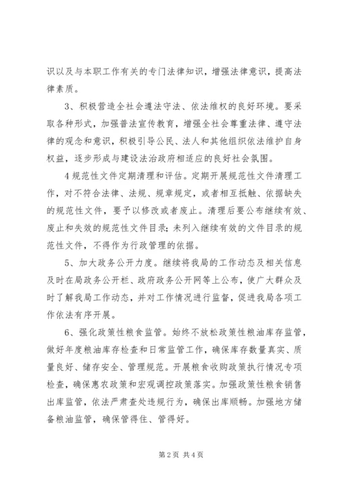 粮食局年度依法行政工作计划.docx