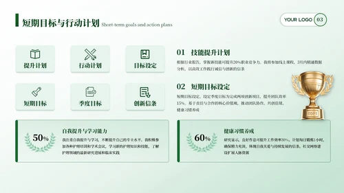 绿色简约风个人介绍PPT模板