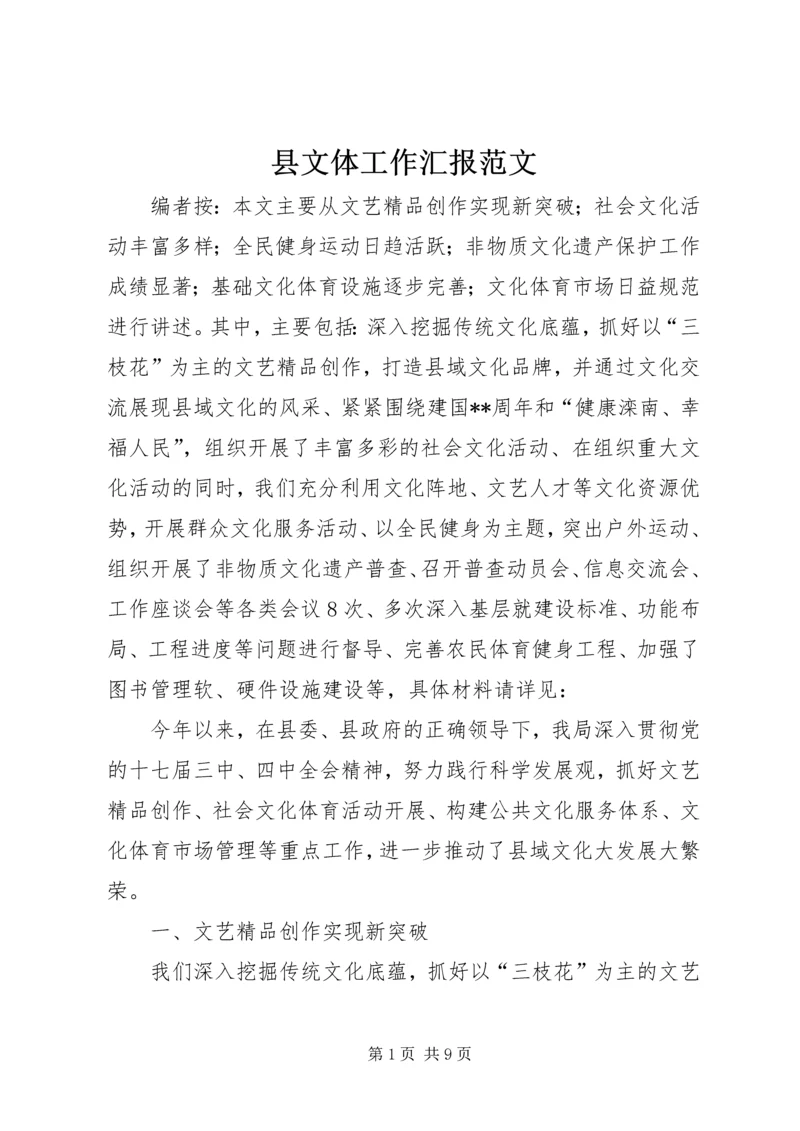 县文体工作汇报范文.docx