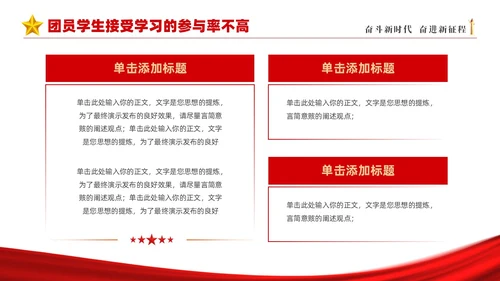 红色简约大气共青团团委年终工作总结工作汇报PPT年终总结