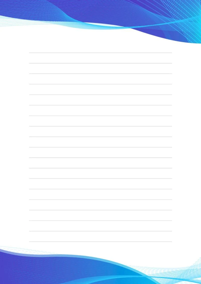 蓝色渐变商务信纸word模板