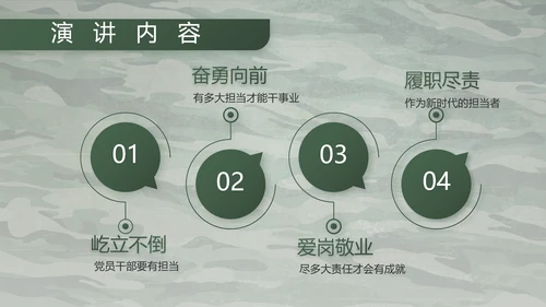 迷彩风八一军事部队主题工作总结PPT