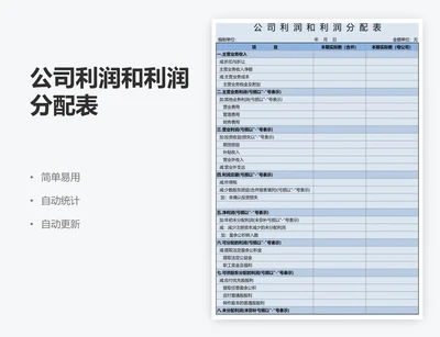 公司利润和利润分配表