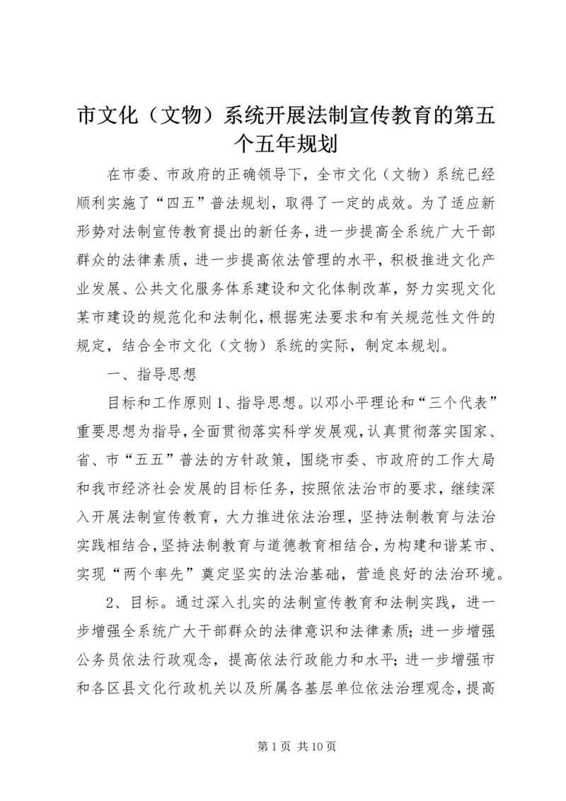 市文化（文物）系统开展法制宣传教育的第五个五年规划 (5).docx