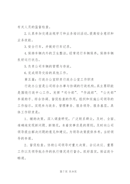 医院行政办公室职责.docx