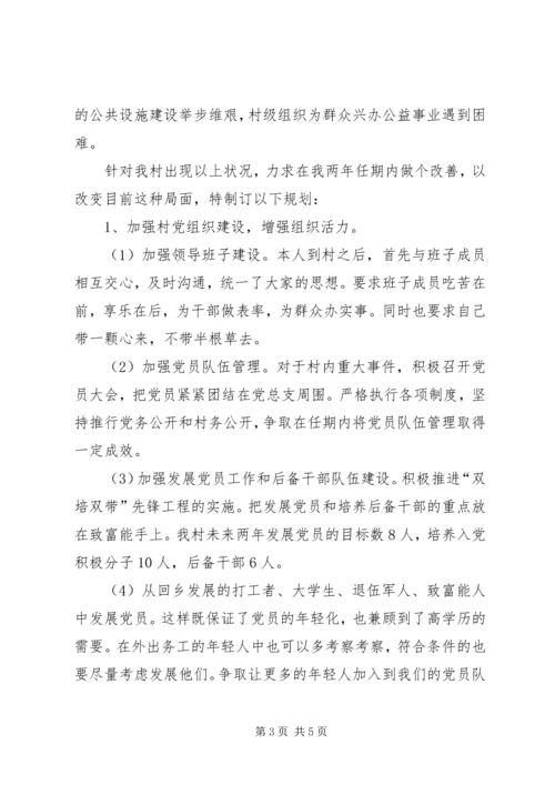 村第一书记任职规划计划 (2).docx