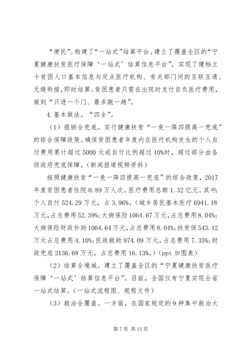 健康扶贫工作培训交流汇报提升境界,,求实创新,,坚决打赢健康扶贫攻坚战.docx