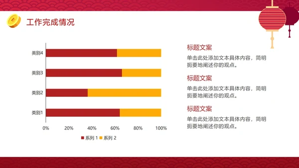 红色渐变卯兔迎春年终工作总结结PPT模板