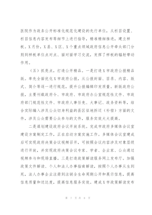 年度市政务工作公开汇报.docx