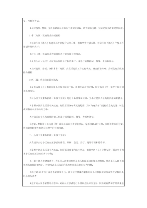 慢病社区综合防治示范点高血压防治方案.docx