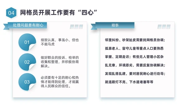 蓝色图形简约网格员培训培训PPt员工培训